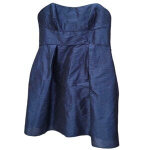 JIM HJELM OCCASIONS Taffeta Saphire Blue Strapless Coctail Dress Formal sz 24